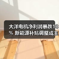 大洋电机净利润暴跌18% 新能源补贴调整成主因 大洋电机净利润暴跌18% 新能源补贴调整成主因